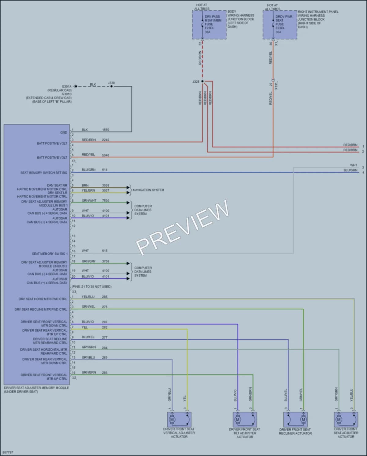 2024 Chevrolet 1500Silverado Memory Systems wiring diagram preview
