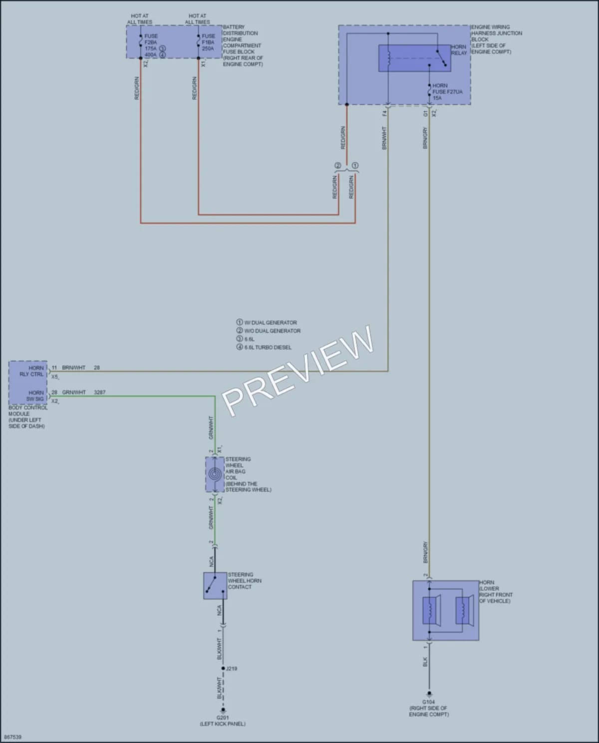 2024 Chevrolet 2500HDSilverado Horn wiring diagram preview