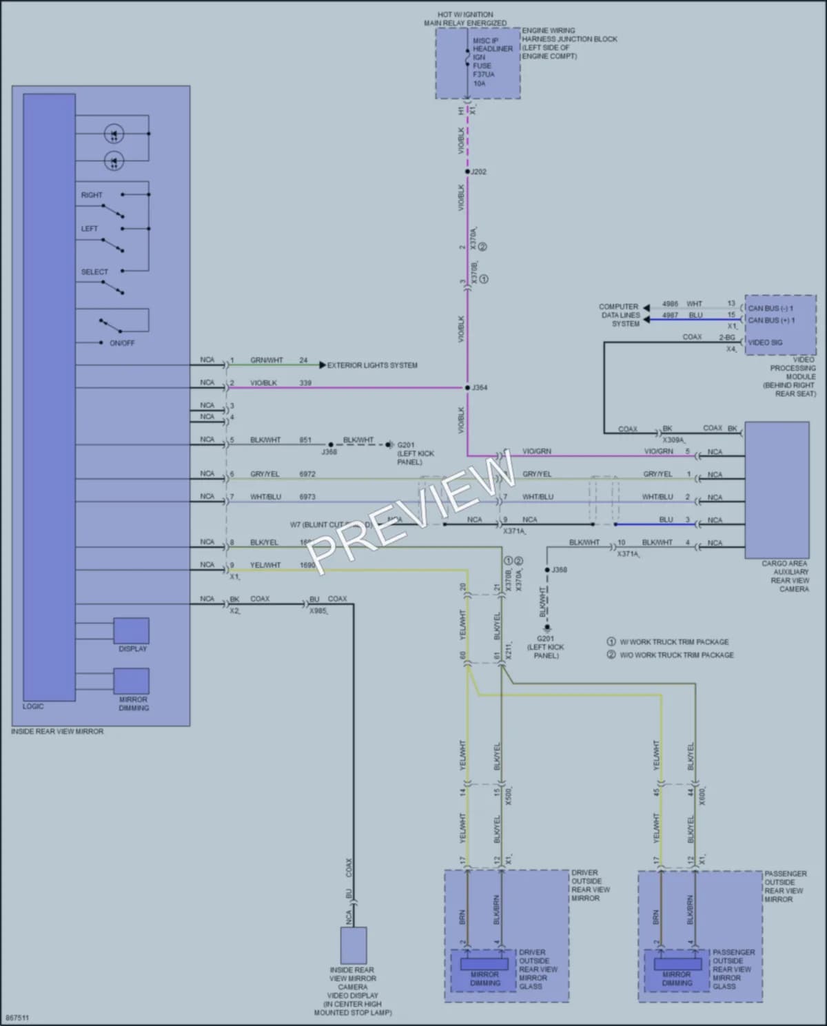 2024 Chevrolet 2500HDSilverado Power Mirrors wiring diagram preview