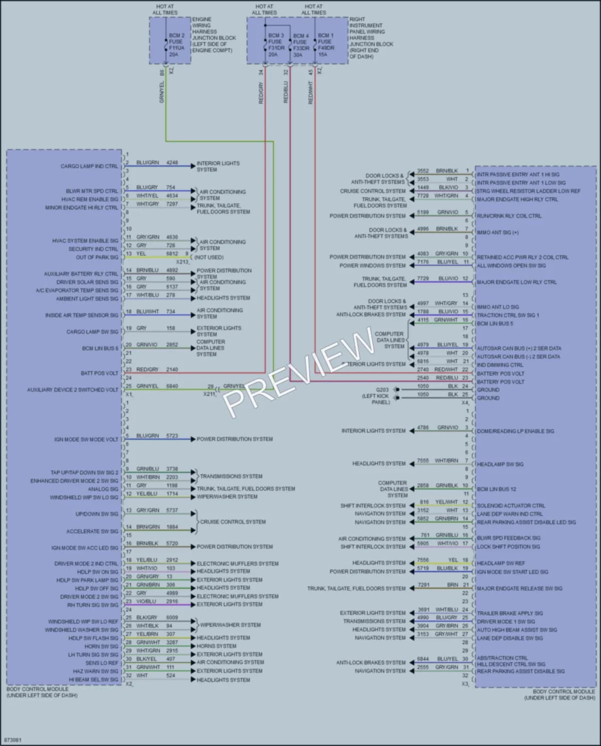 2024 Chevrolet 3500HDSilverado Body Control Modules wiring diagram preview