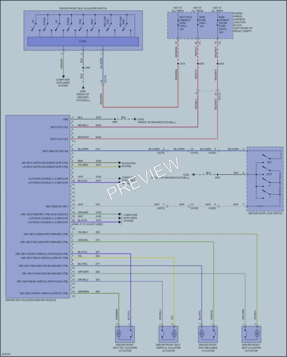 2024 Chevrolet BlazerEV Memory Systems wiring diagram preview