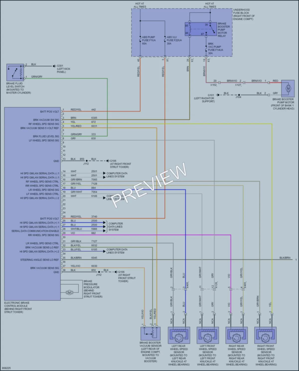2024 Chevrolet Camaro Anti Lock Brakes wiring diagram preview
