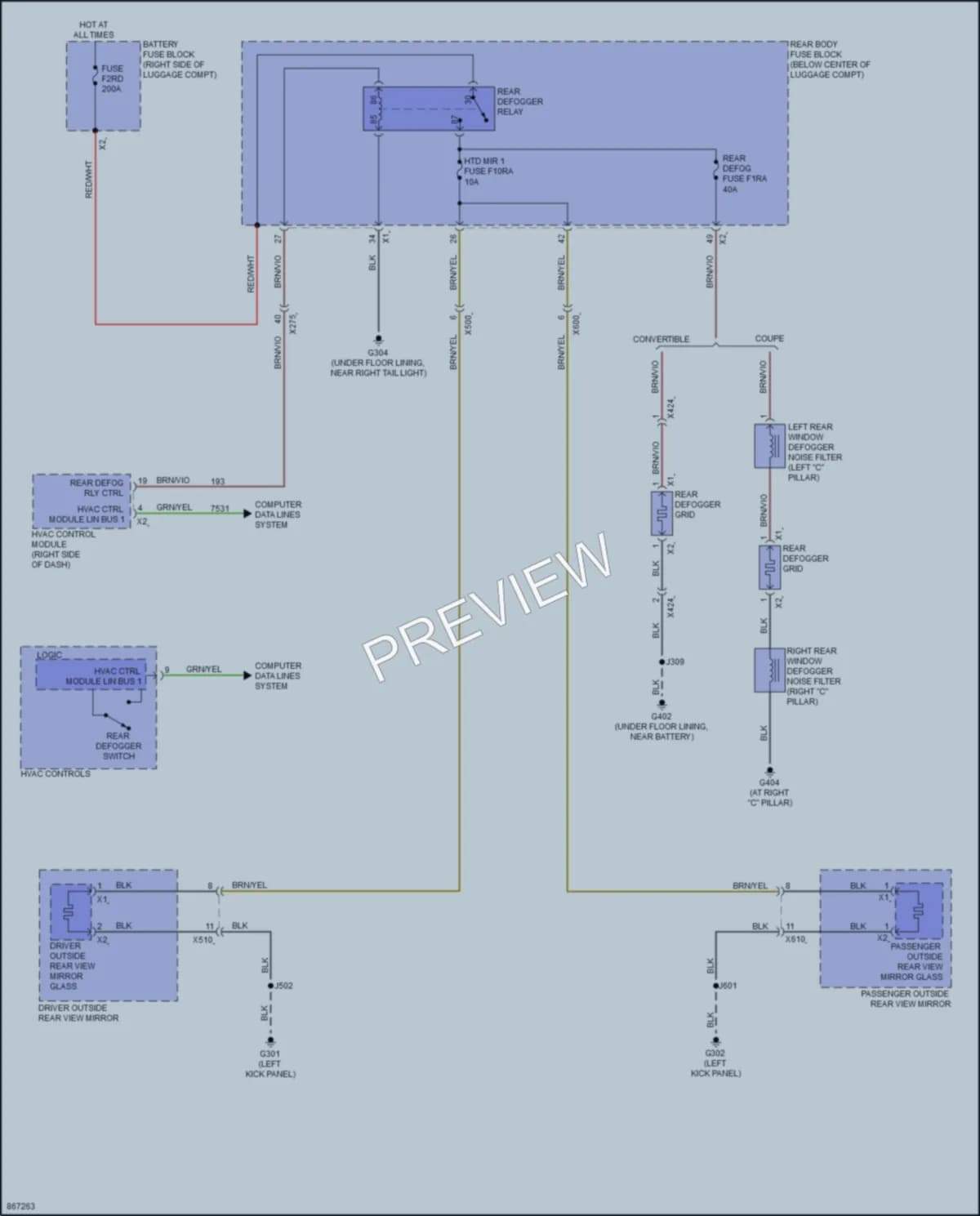 2024 Chevrolet Camaro Defoggers wiring diagram preview