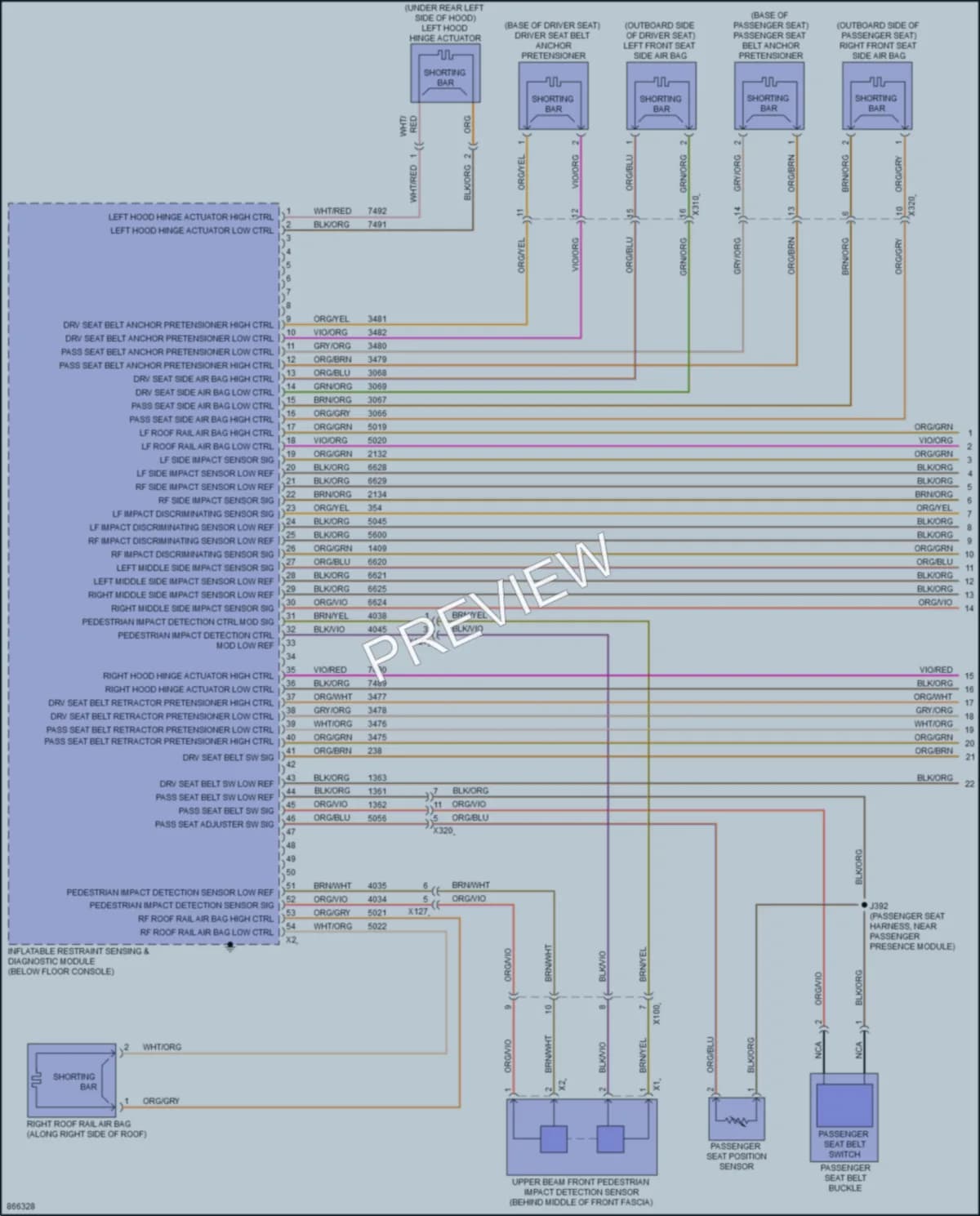 2024 Chevrolet Camaro Supplemental Restraints wiring diagram preview