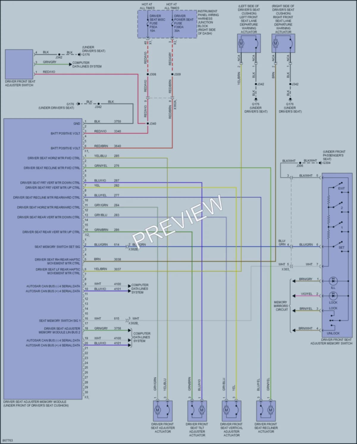 2024 Chevrolet Colorado Memory Systems wiring diagram preview