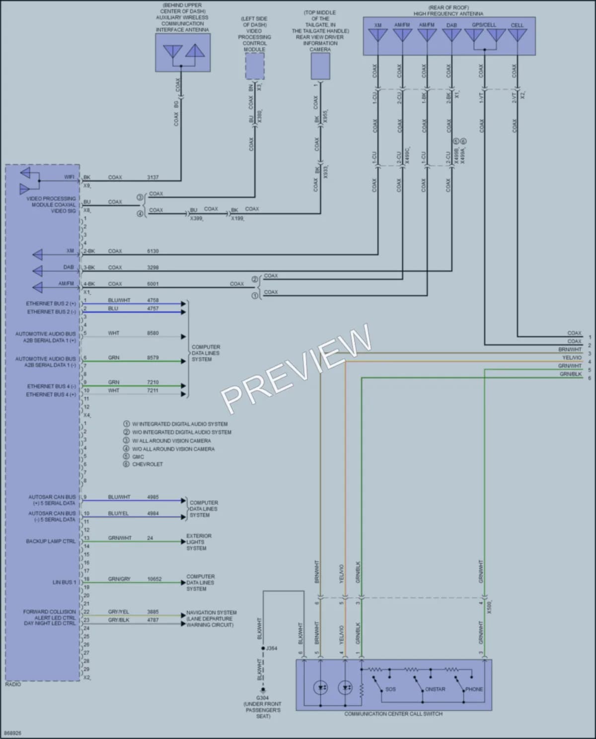 2024 Chevrolet Colorado Radio wiring diagram preview