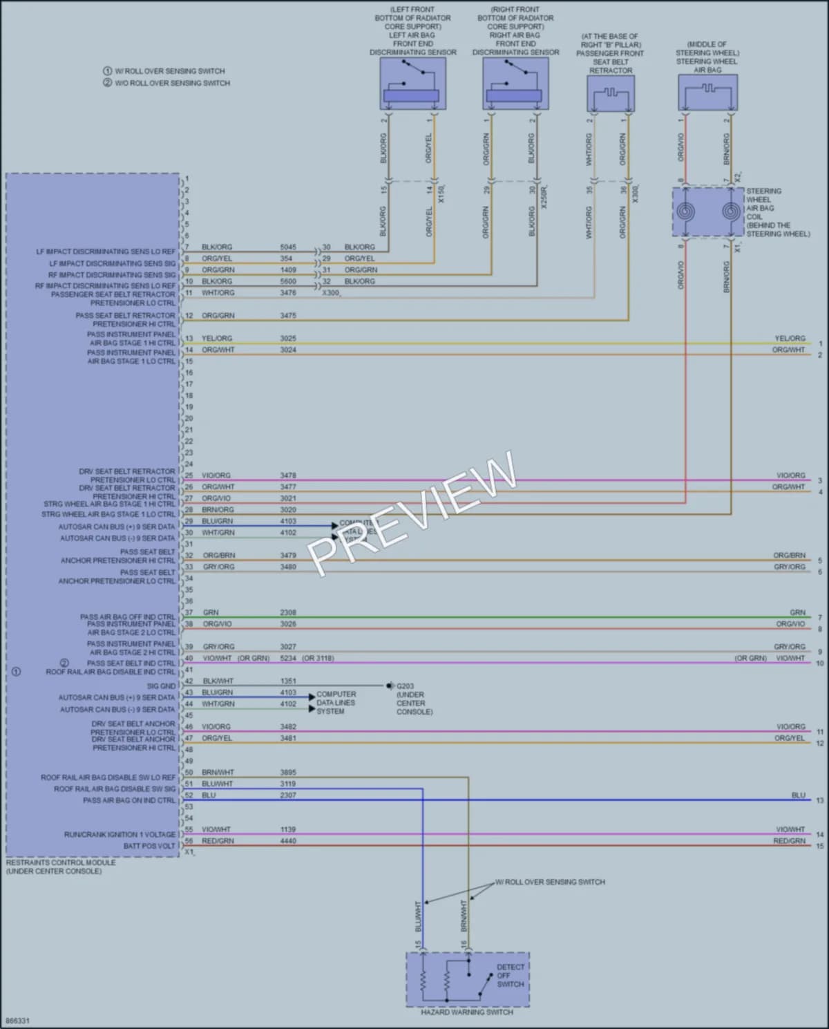 2024 Chevrolet Colorado Supplemental Restraints wiring diagram preview