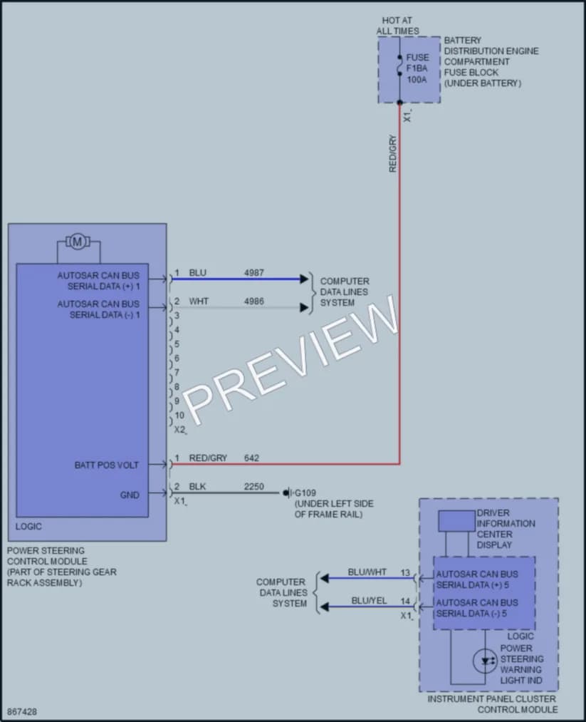 2024 Chevrolet CorvetteERay Electronic Power Steering wiring diagram preview