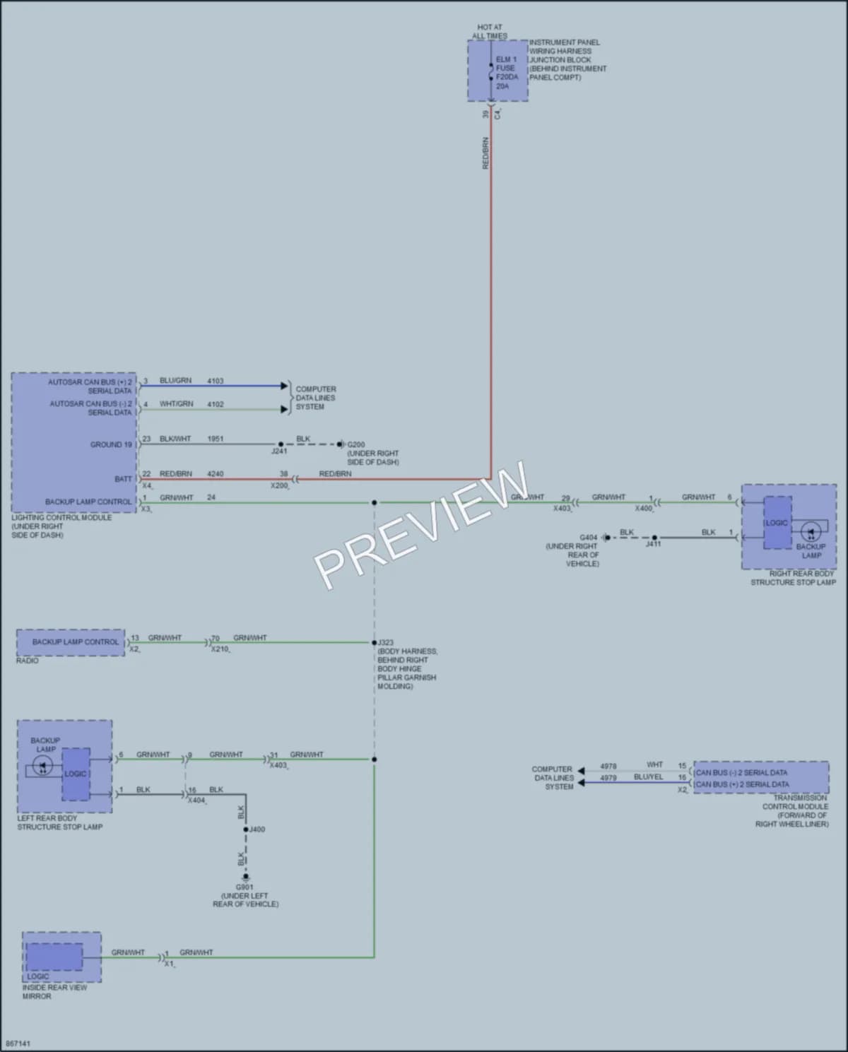 2024 Chevrolet CorvetteERay Exterior Lights wiring diagram preview