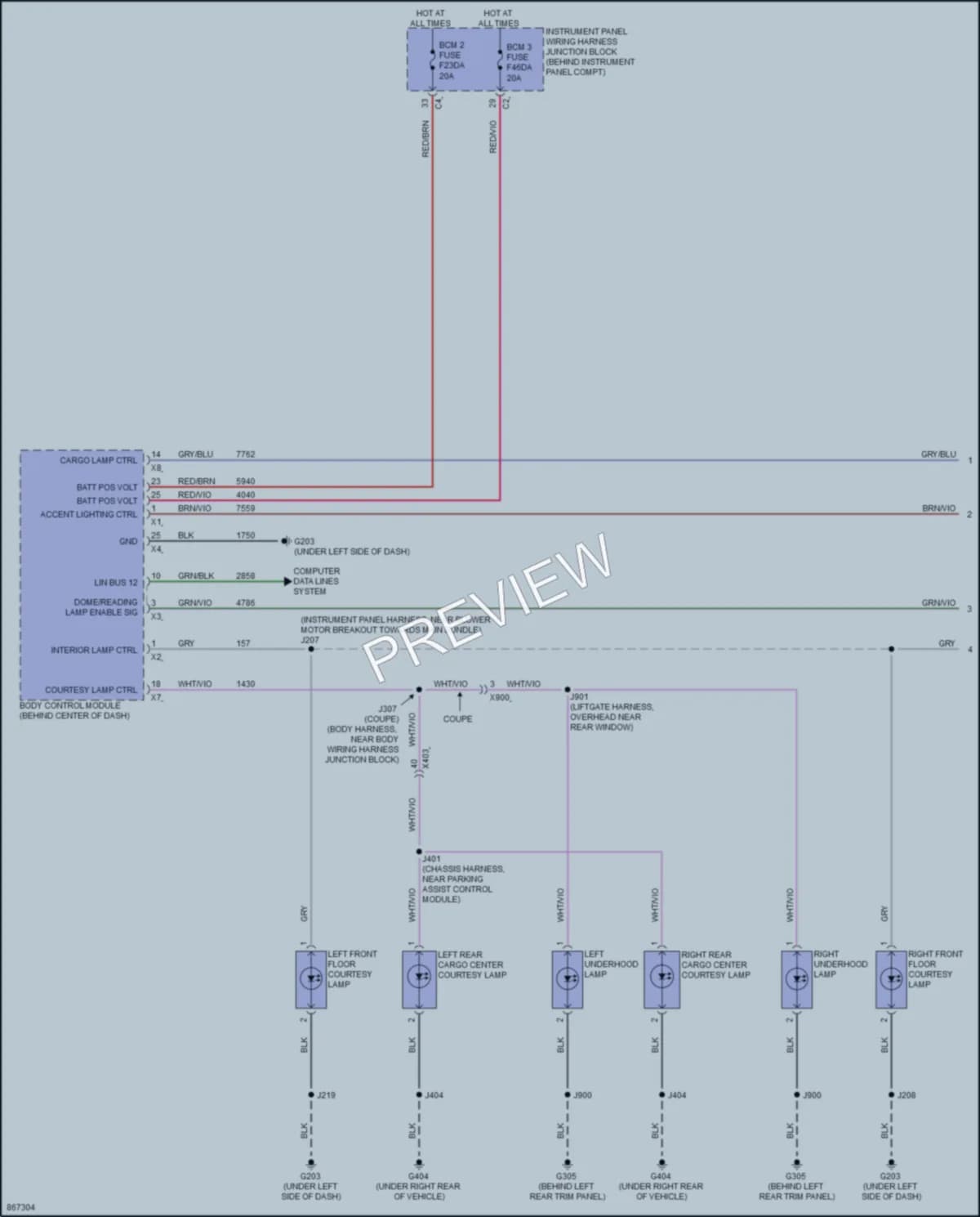 2024 Chevrolet CorvetteERay Interior Lights wiring diagram preview