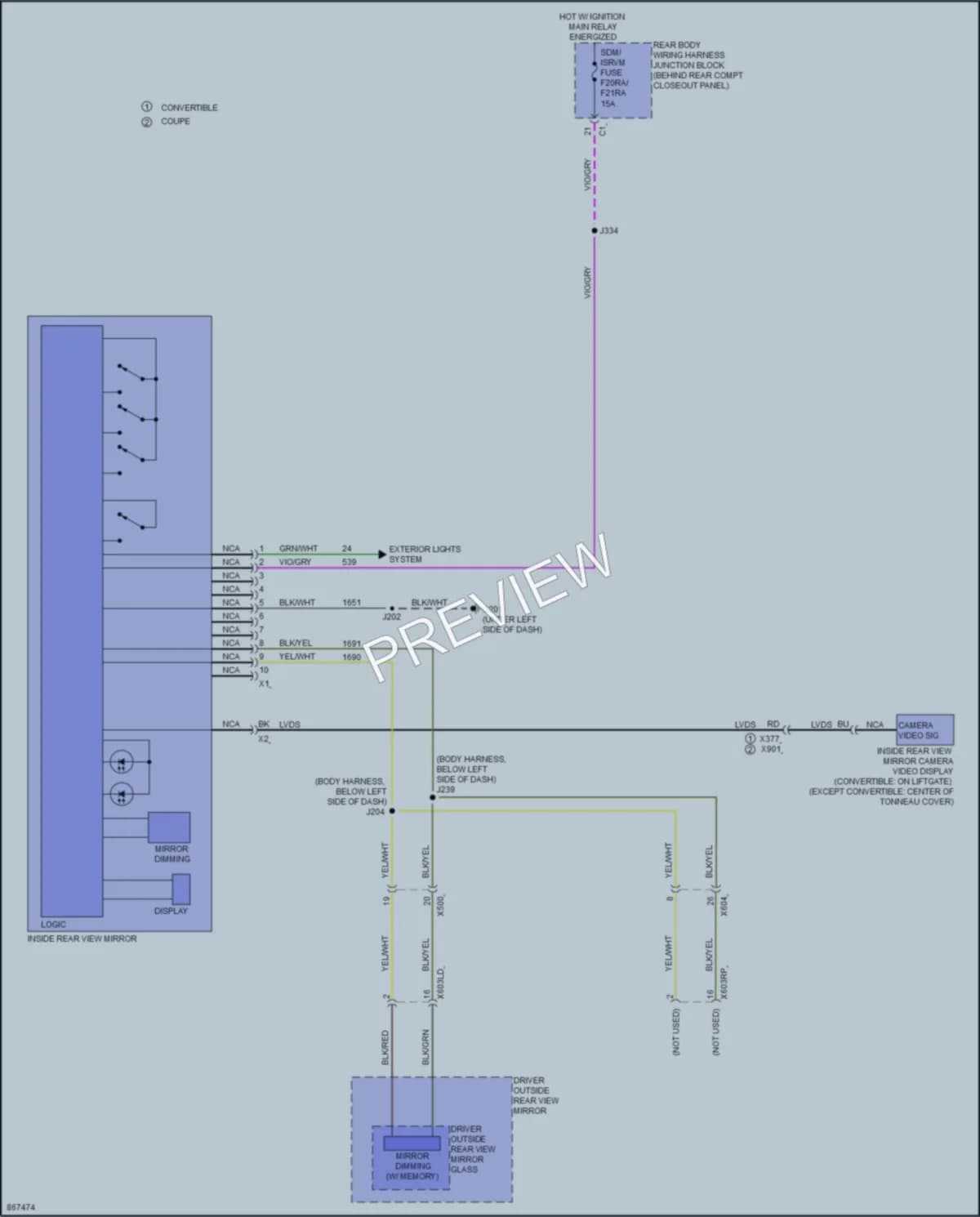 2024 Chevrolet CorvetteERay Power Mirrors wiring diagram preview