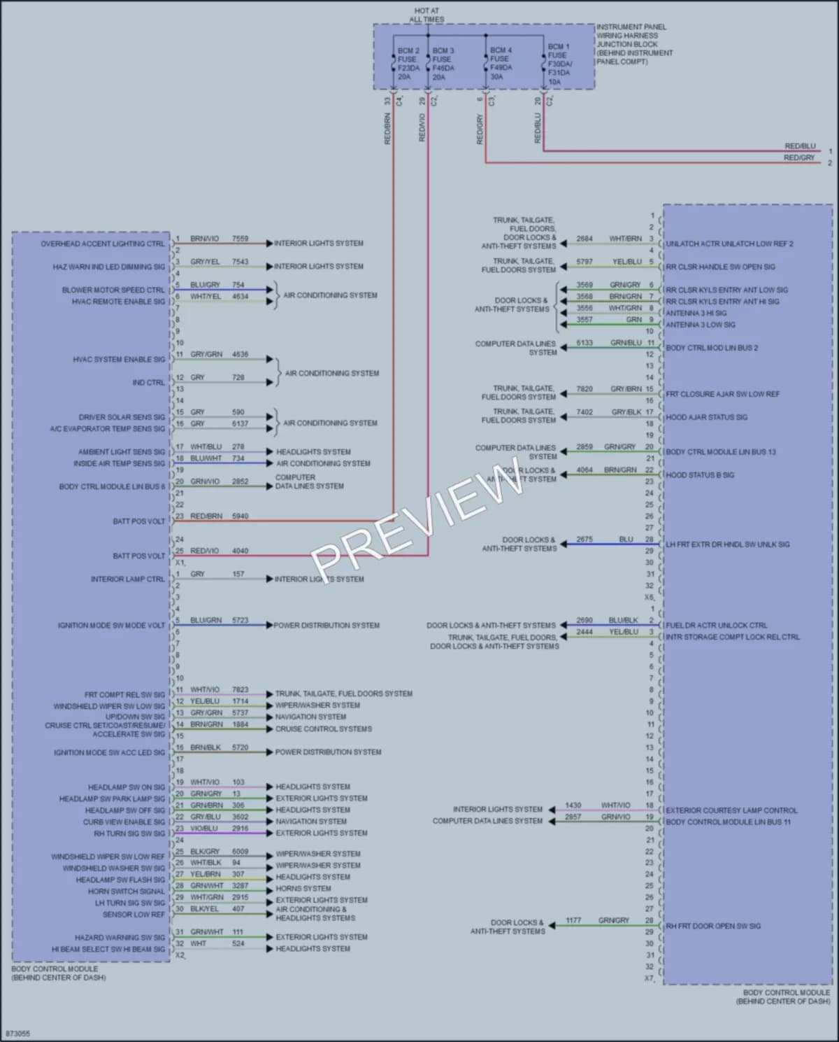 2024 Chevrolet CorvetteZ06 Body Control Modules wiring diagram preview