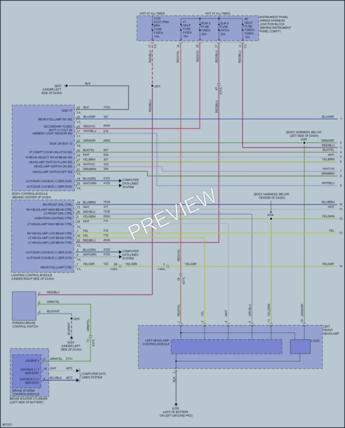 2024 Chevrolet CorvetteZ06 Headlights wiring diagram preview