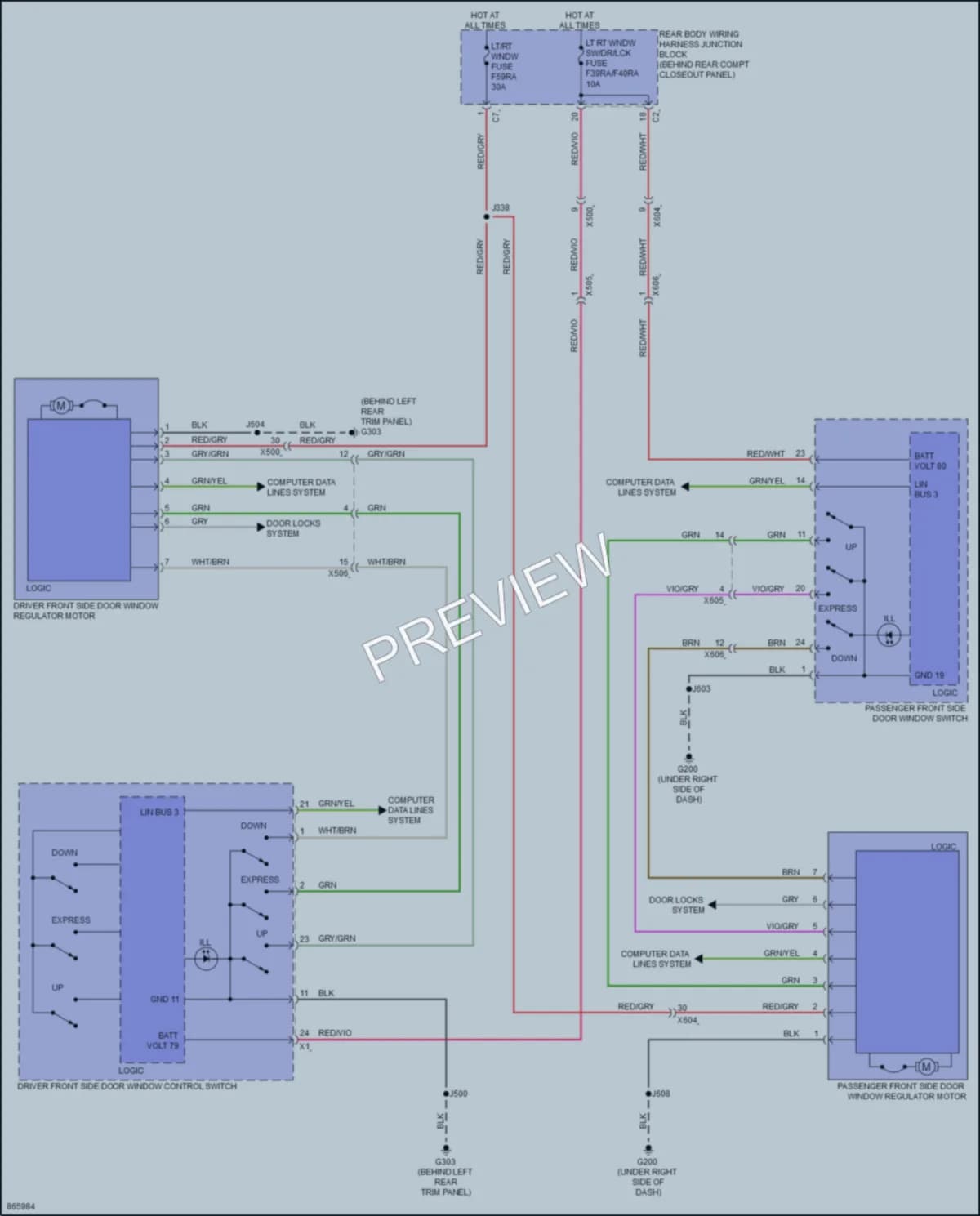2024 Chevrolet CorvetteZ06 Power Windows wiring diagram preview