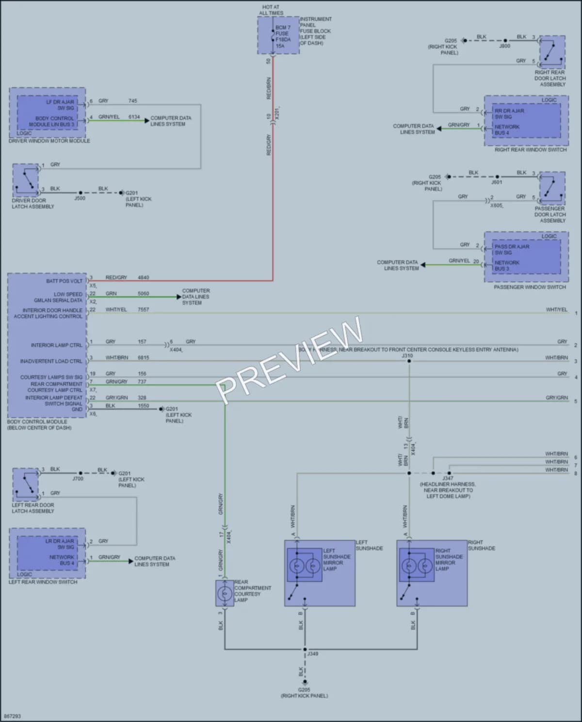 2024 Chevrolet Equinox Interior Lights wiring diagram preview