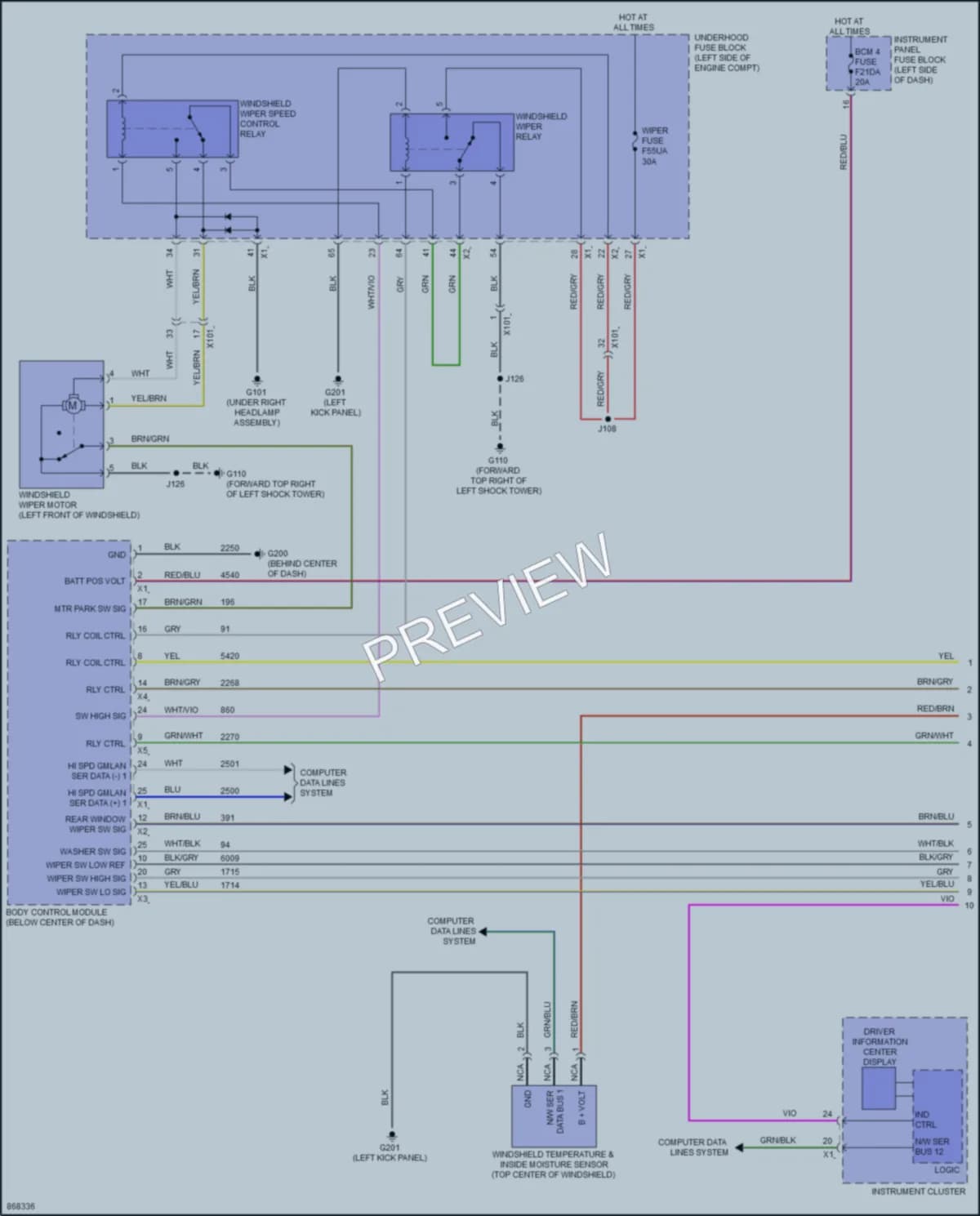 2024 Chevrolet Equinox Wiper Washer wiring diagram preview