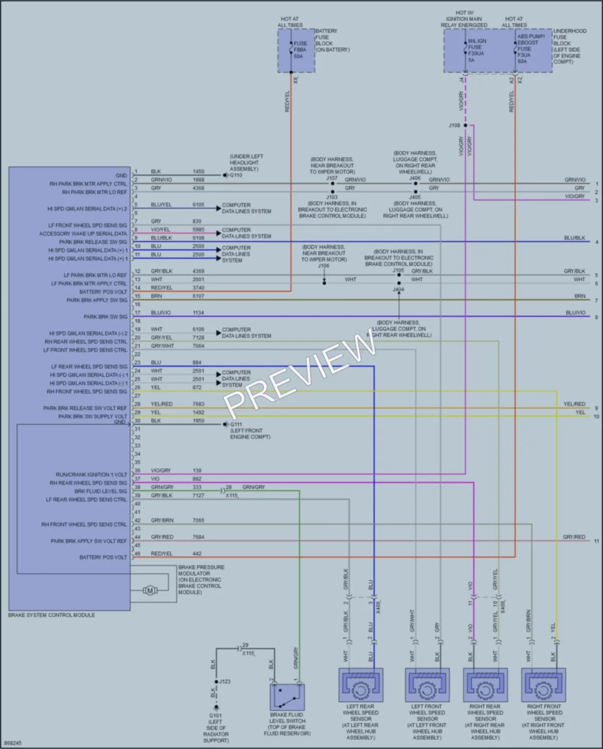 2024 Chevrolet Malibu Anti Lock Brakes wiring diagram preview