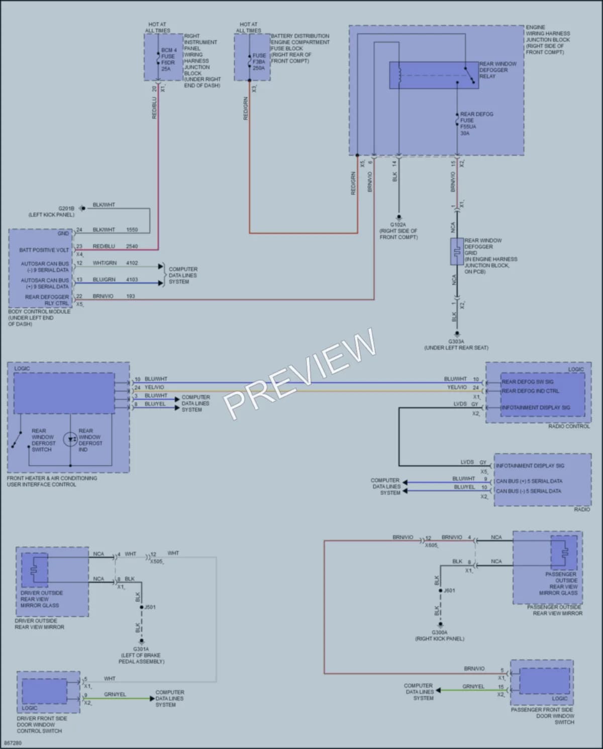 2024 Chevrolet SilveradoEV Defoggers wiring diagram preview