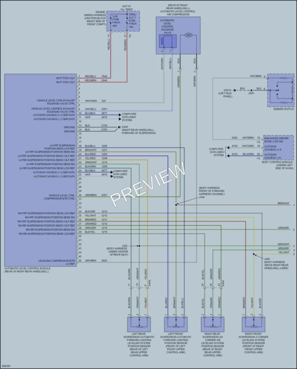 2024 Chevrolet SilveradoEV Electronic Suspension wiring diagram preview