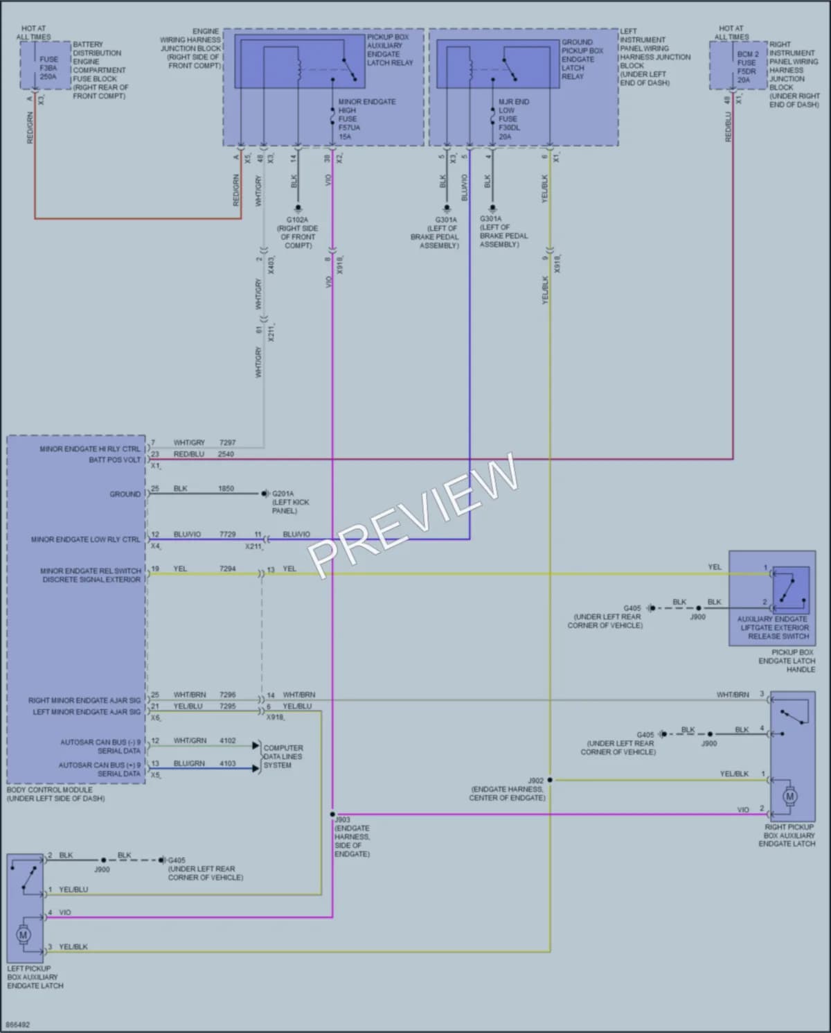 2024 Chevrolet SilveradoEV Trunk Tailgate Fuel Door wiring diagram preview