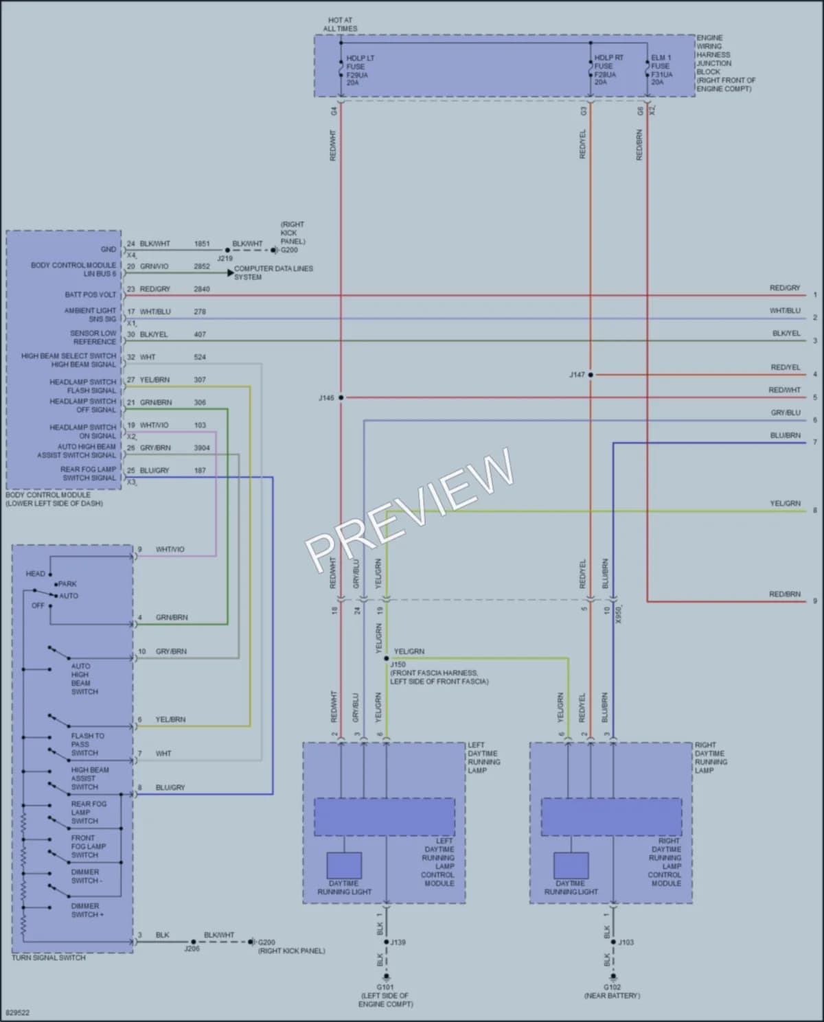 2024 Chevrolet Tahoe Headlights wiring diagram preview
