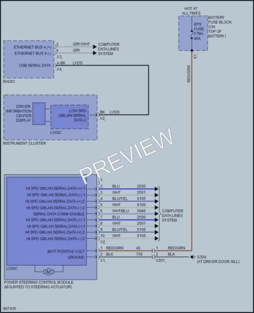 2024 Chevrolet TrailBlazer Electronic Power Steering wiring diagram preview