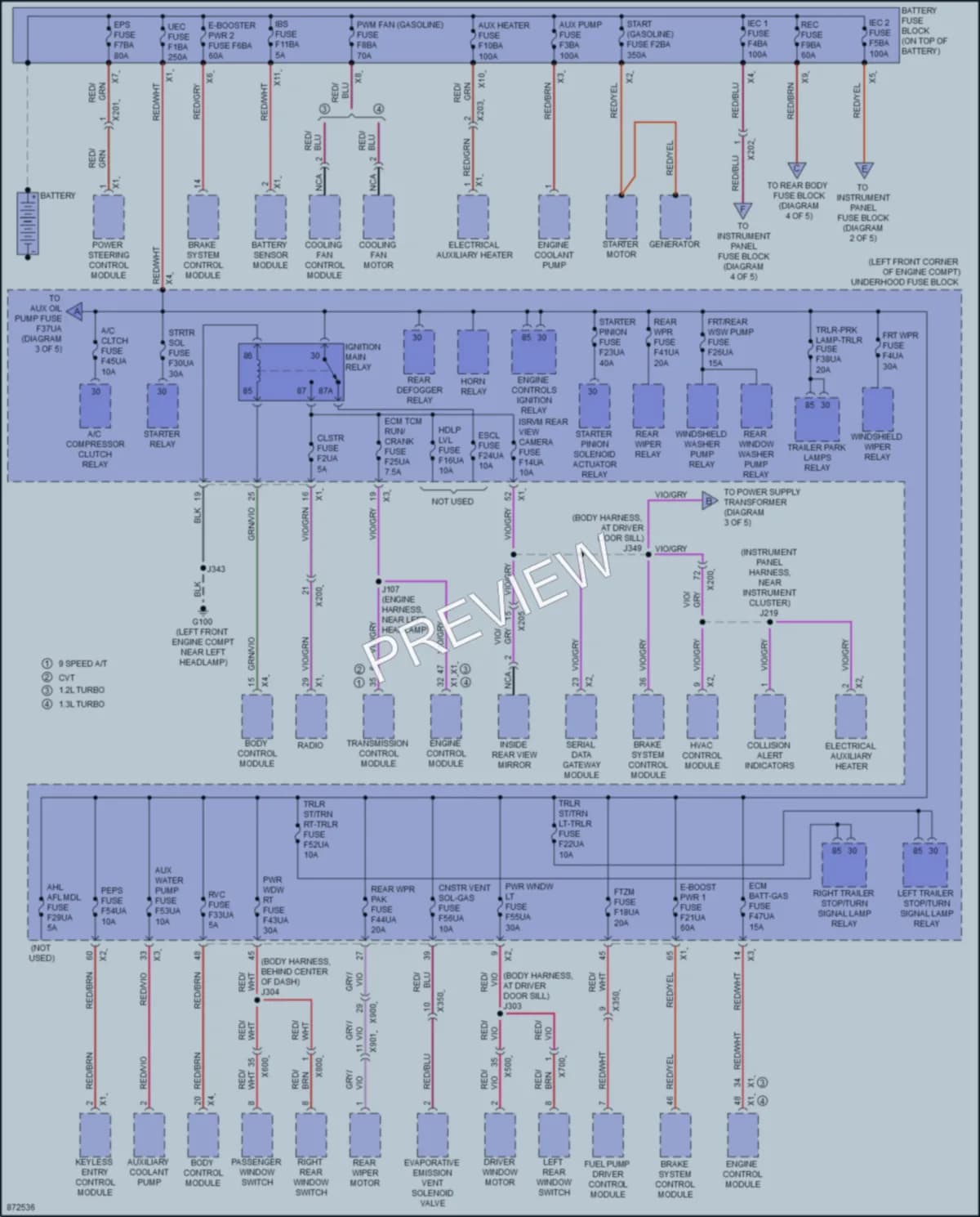 2024 Chevrolet TrailBlazer Power Distribution wiring diagram preview