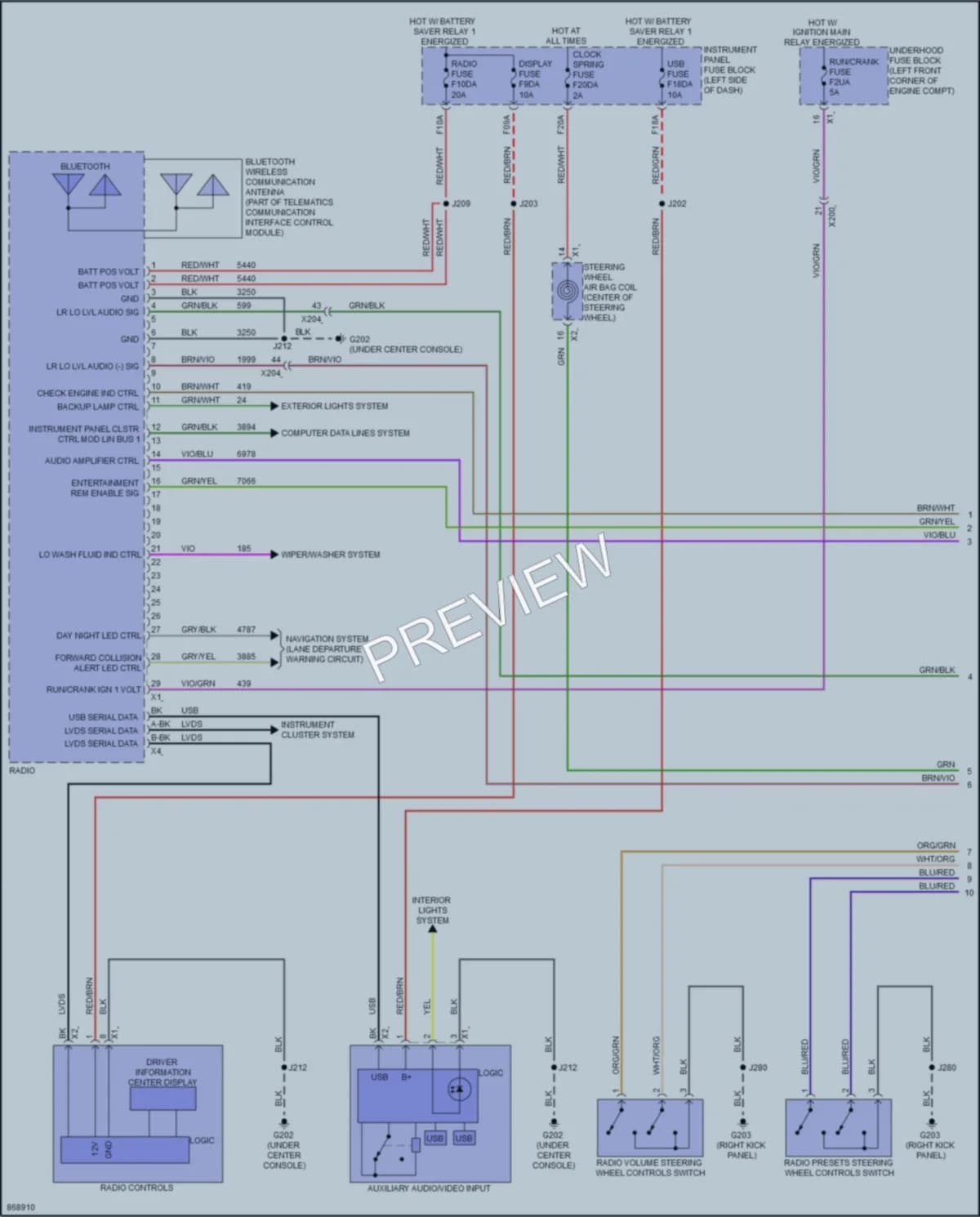 2024 Chevrolet TrailBlazer Radio wiring diagram preview