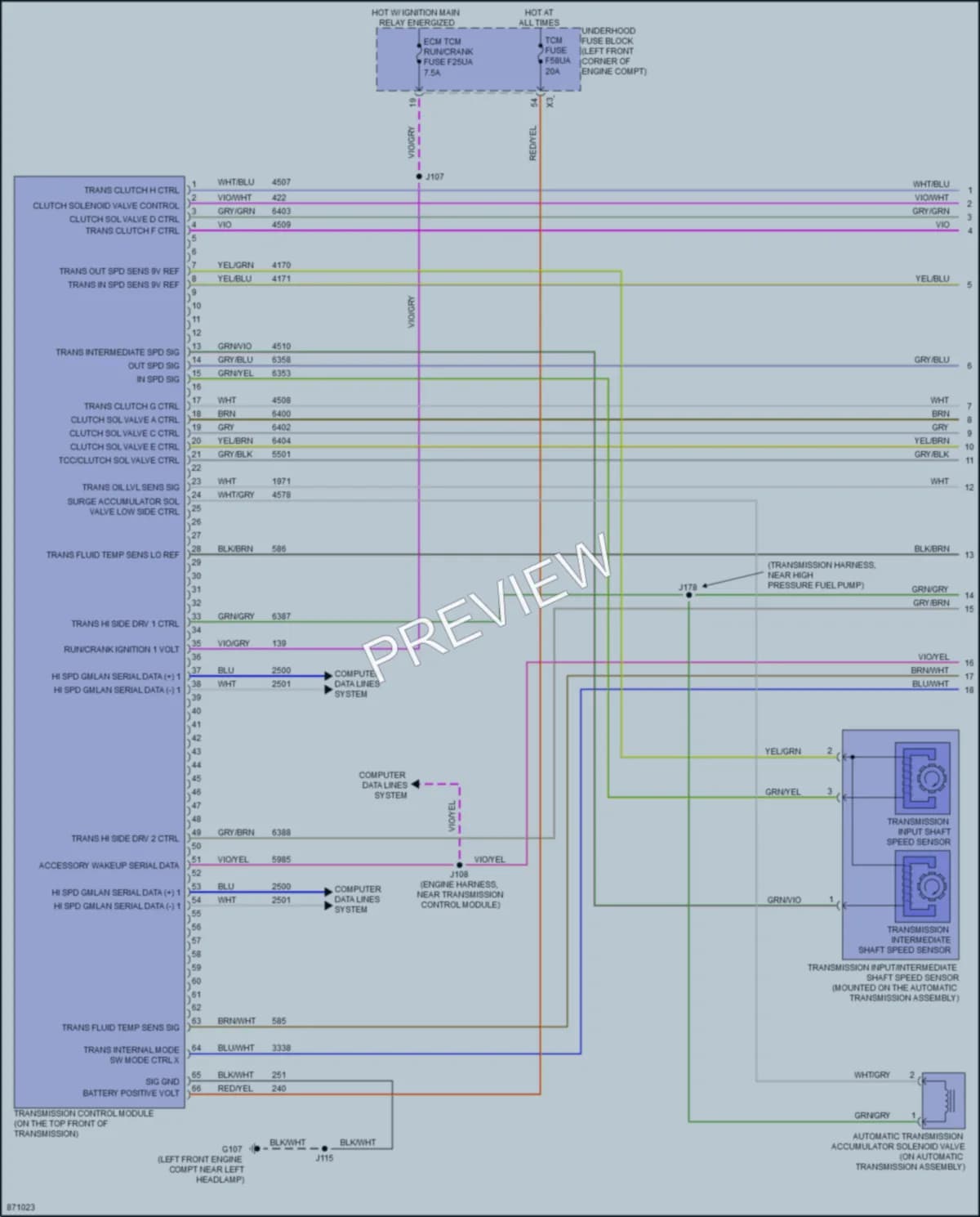 2024 Chevrolet TrailBlazer Transmission wiring diagram preview