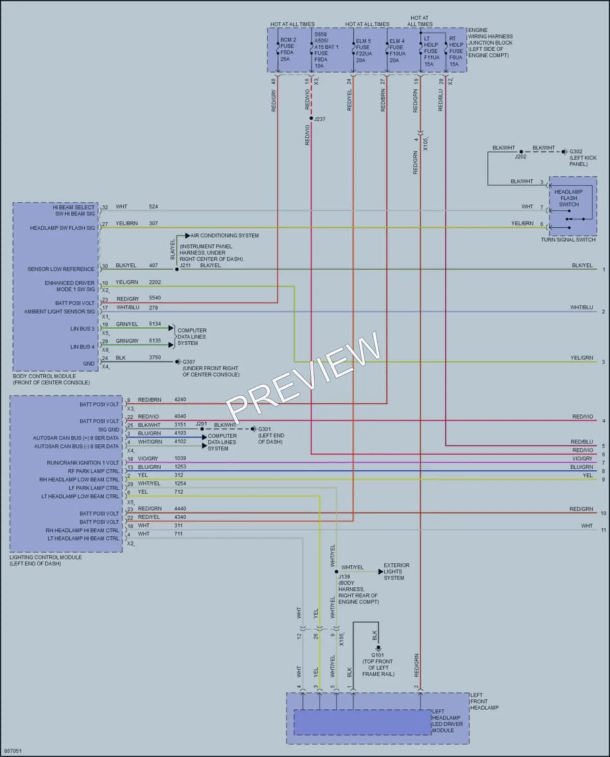 2024 Chevrolet Traverse Headlights wiring diagram preview