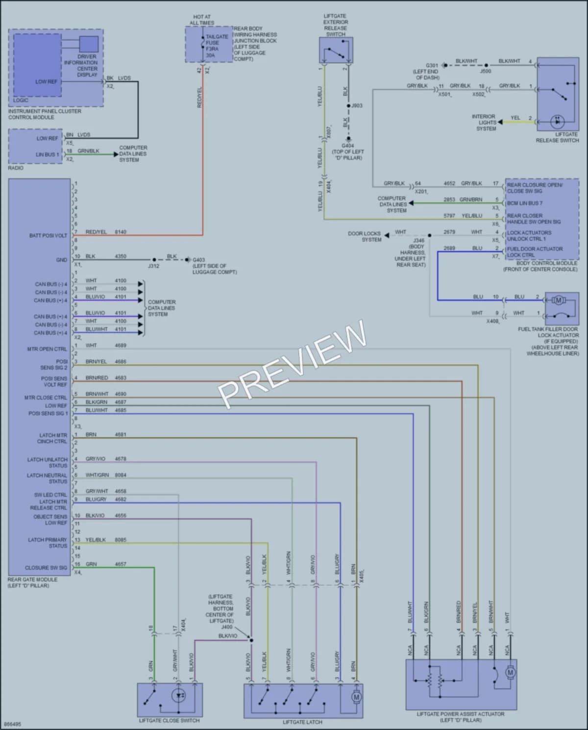 2024 Chevrolet Traverse Trunk Tailgate Fuel Door wiring diagram preview