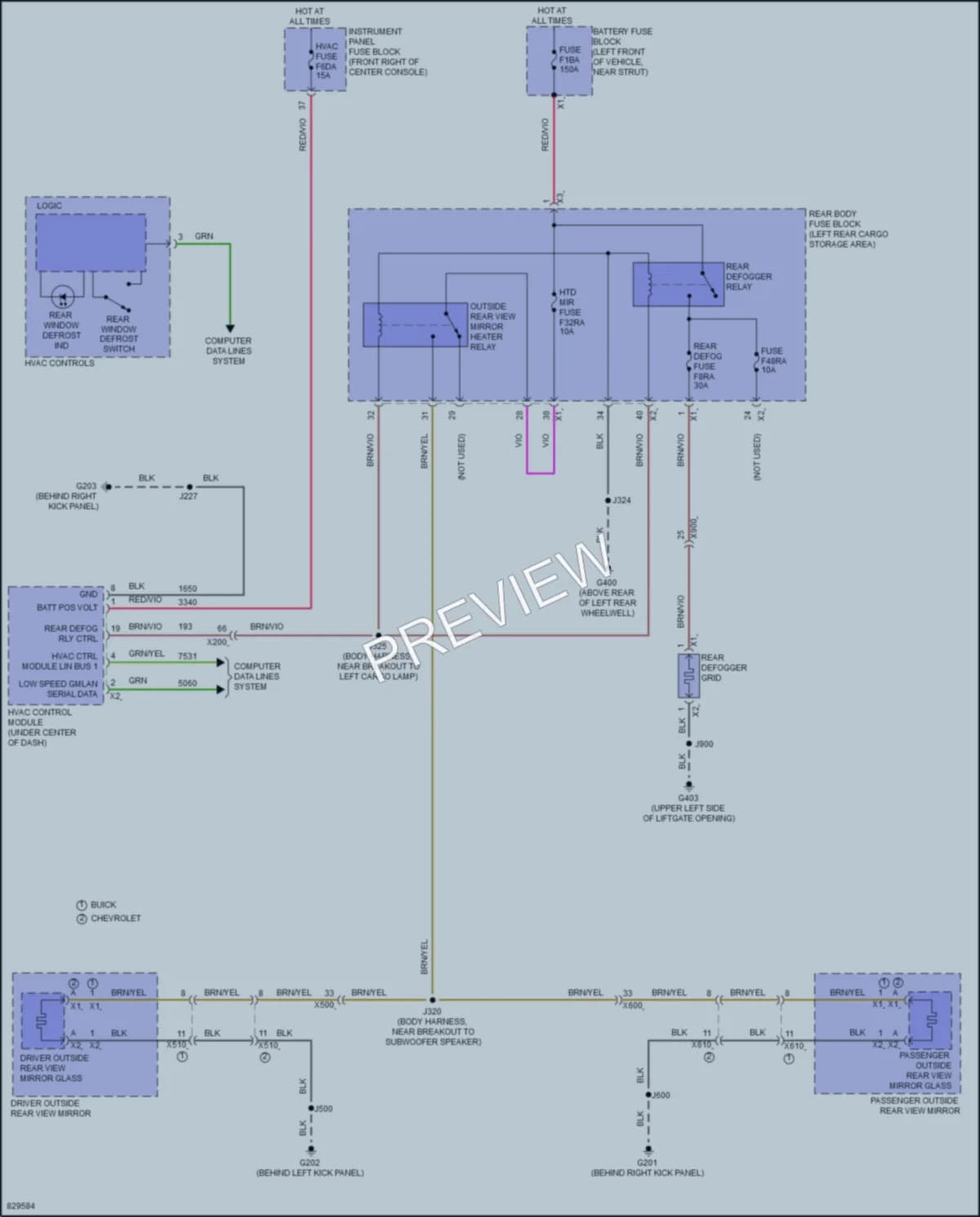 2024 Chevrolet TraverseLimited Defoggers wiring diagram preview