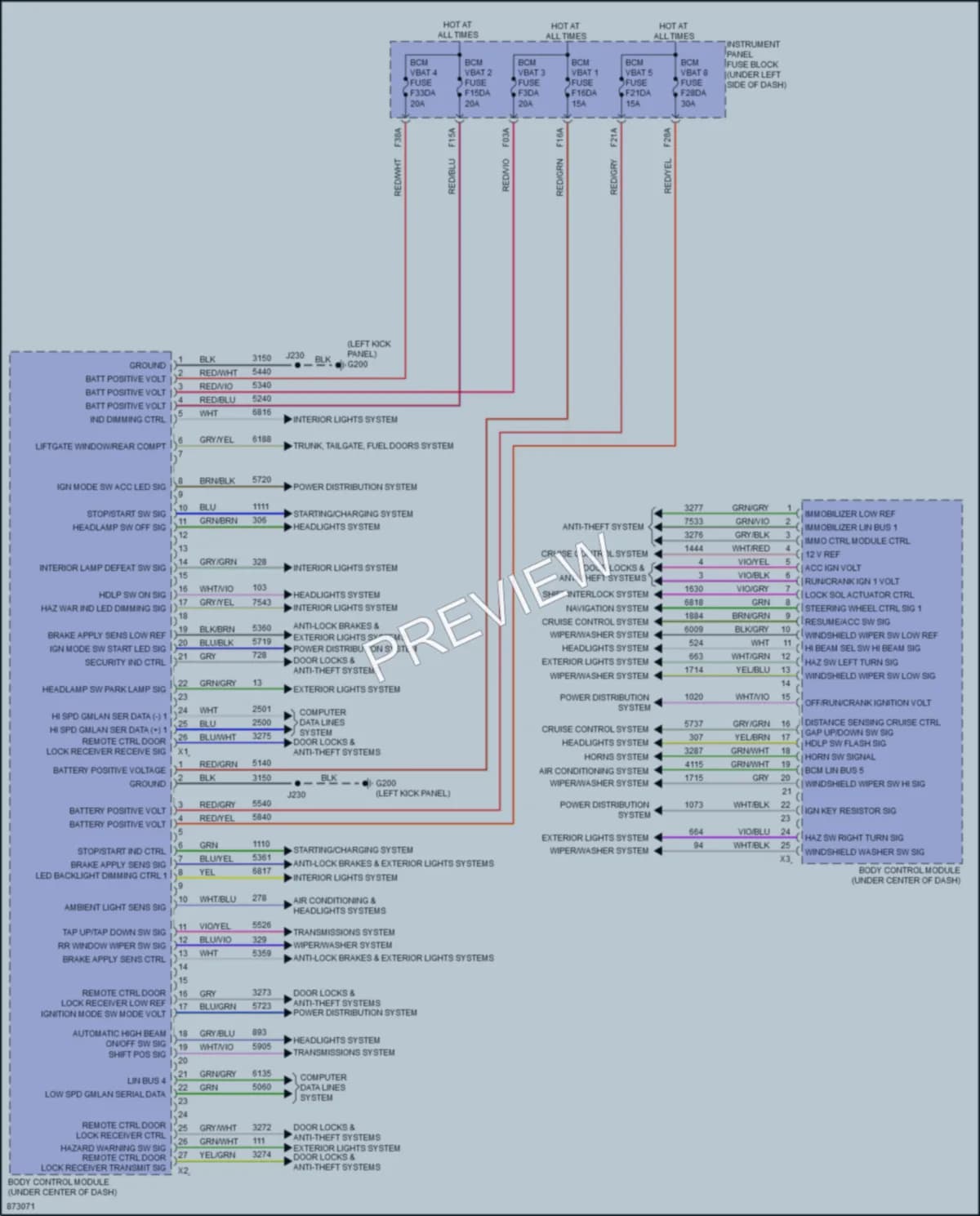 2024 Chevrolet Trax Body Control Modules wiring diagram preview
