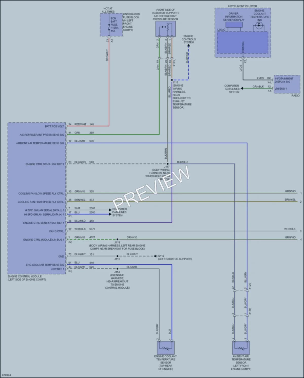 2024 Chevrolet Trax Cooling Fan wiring diagram preview