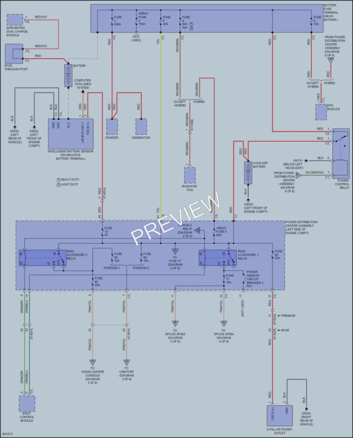 2024 Chrysler PacificaHybrid Power Distribution wiring diagram preview