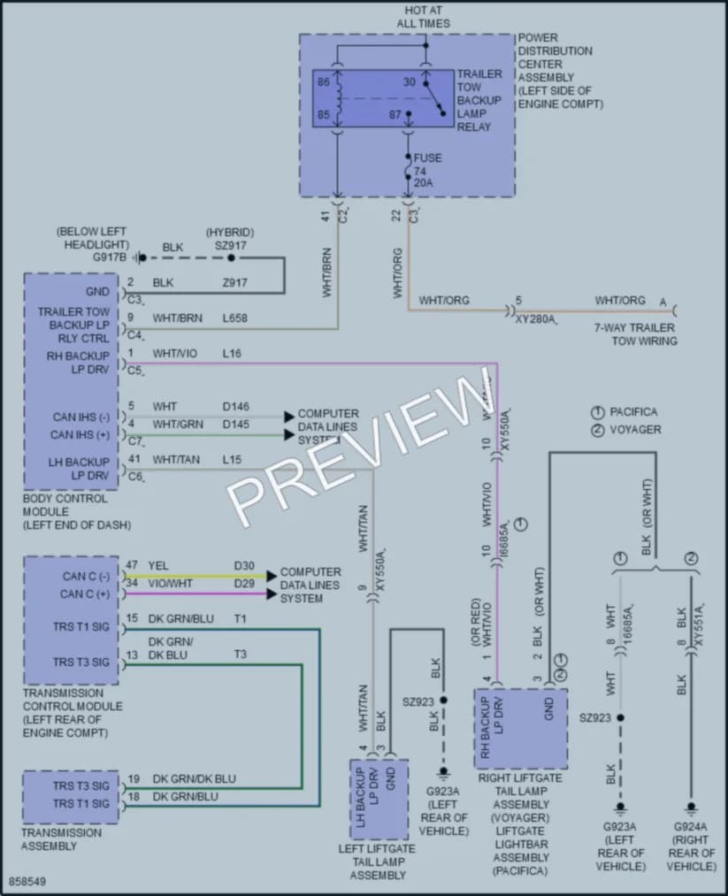 2024 Chrysler PacificaNew Exterior Lights wiring diagram preview