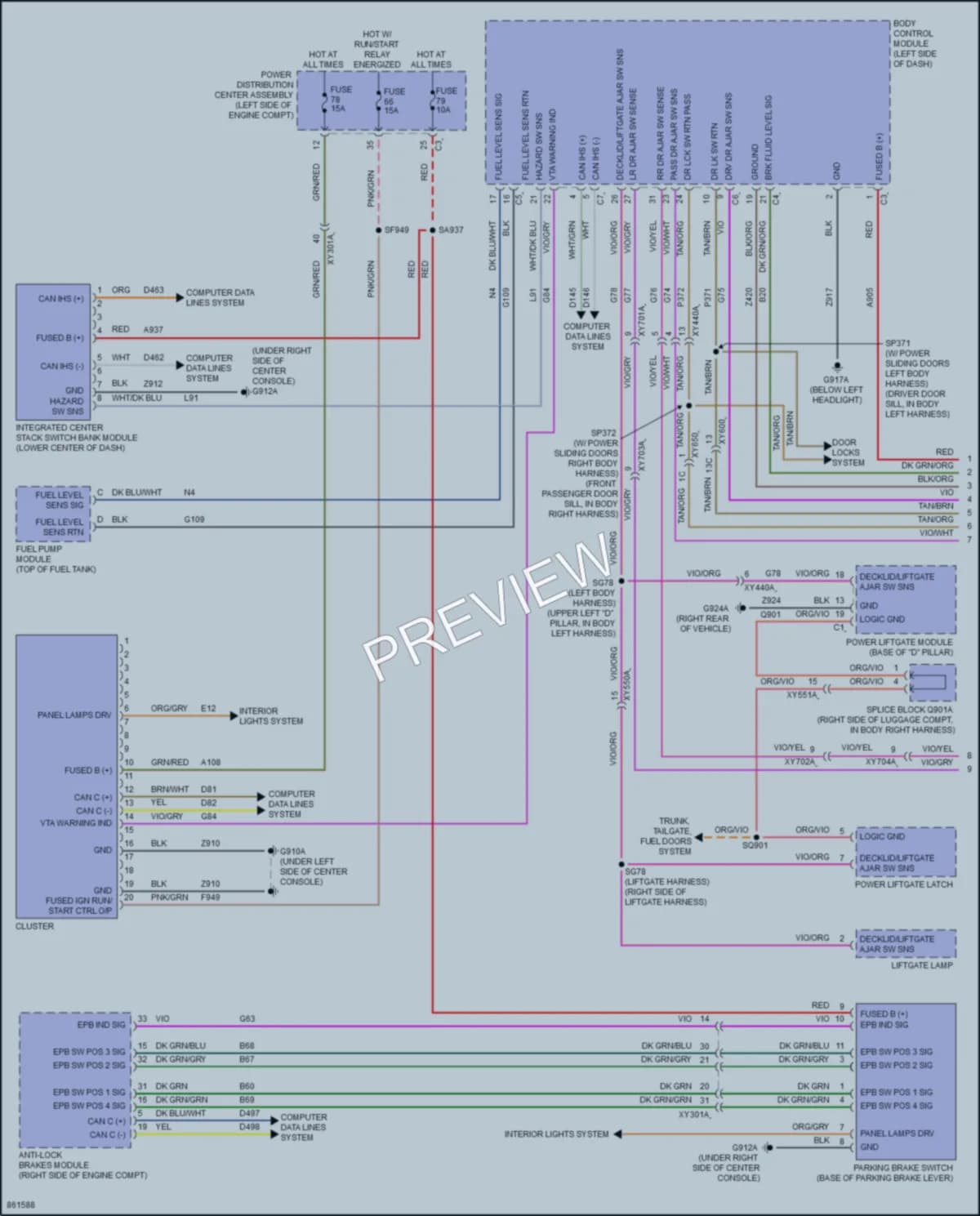 2024 Chrysler Voyager Instrument Cluster wiring diagram preview