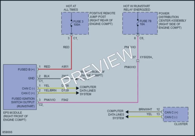 2024 Dodge Durango Electronic Power Steering wiring diagram preview