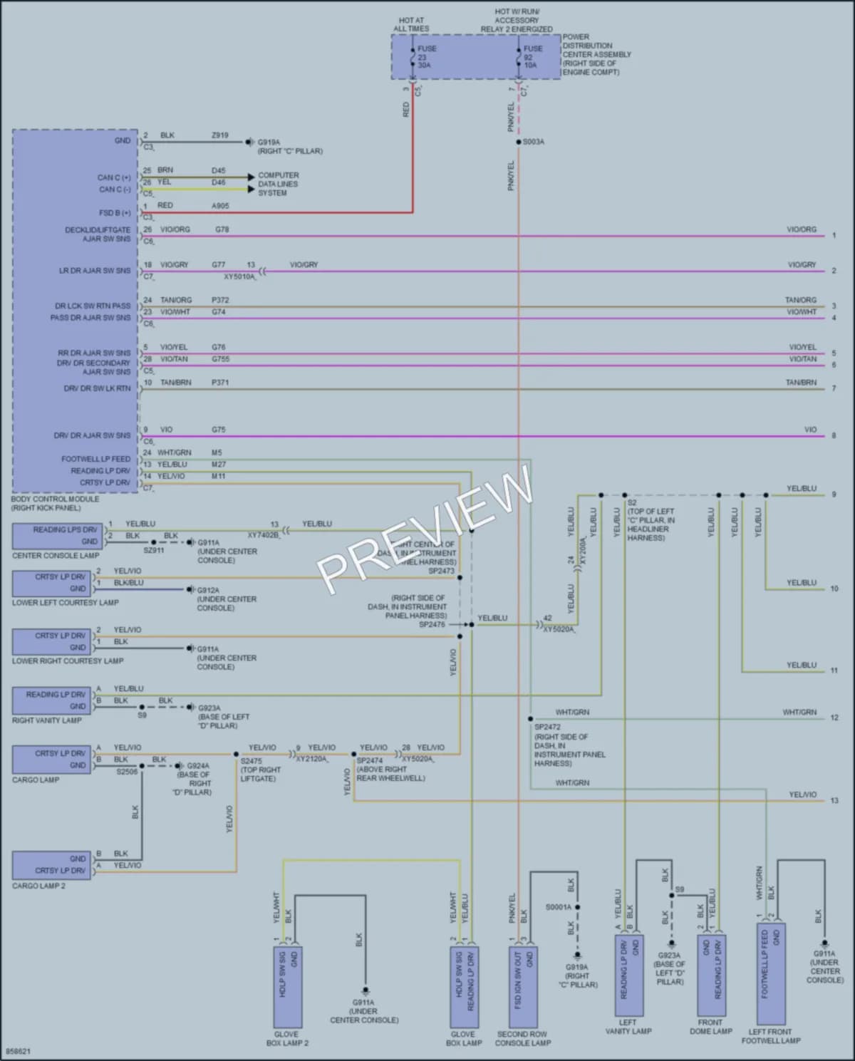 2024 Dodge Durango Interior Lights wiring diagram preview