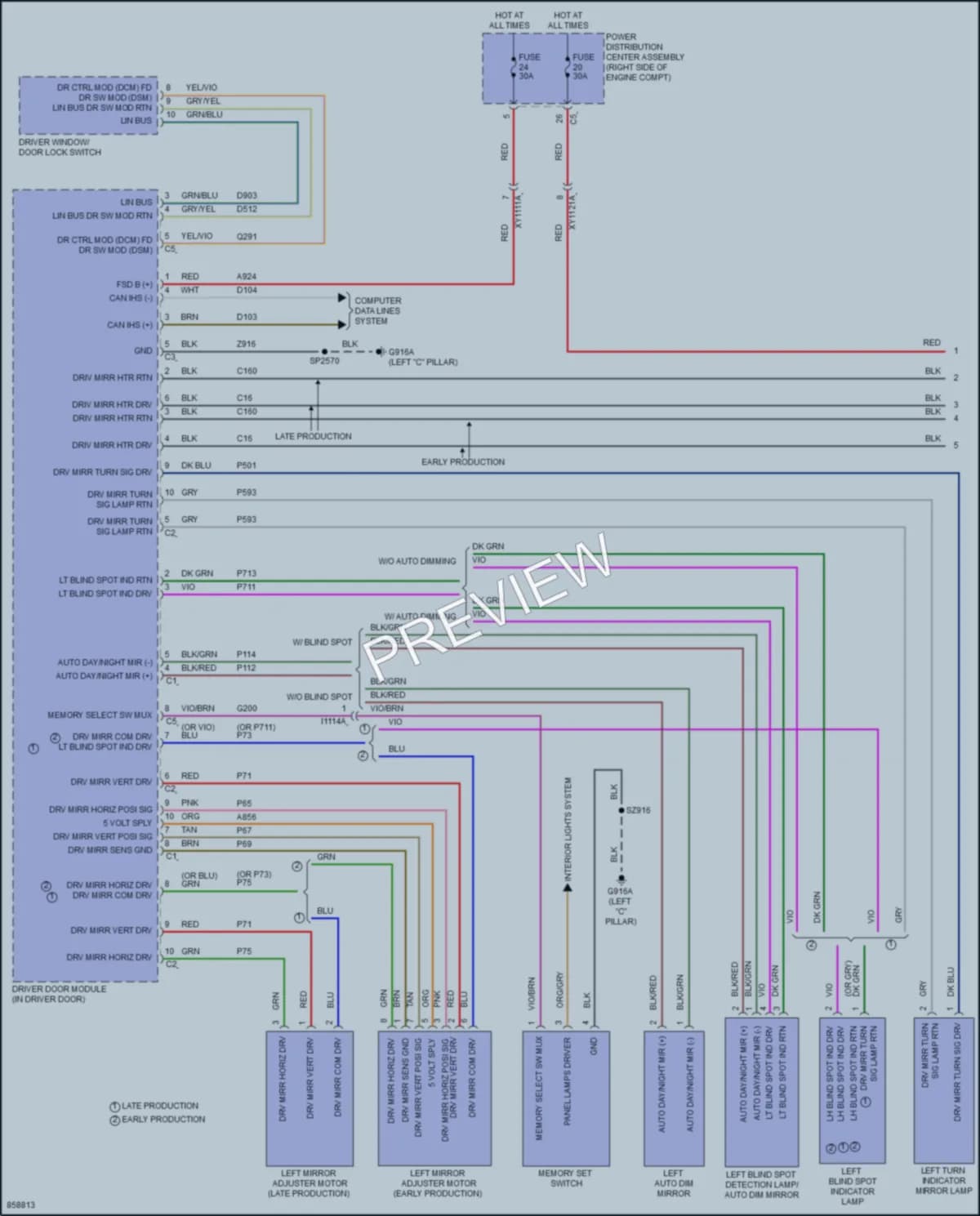 2024 Dodge Durango Memory Systems wiring diagram preview