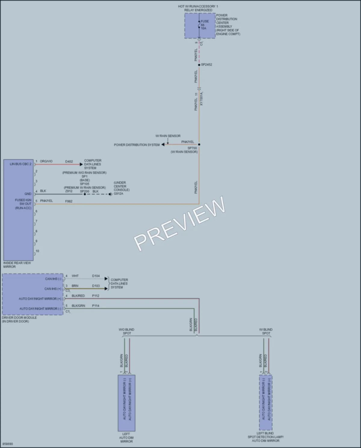 2024 Dodge Durango Power Mirrors wiring diagram preview