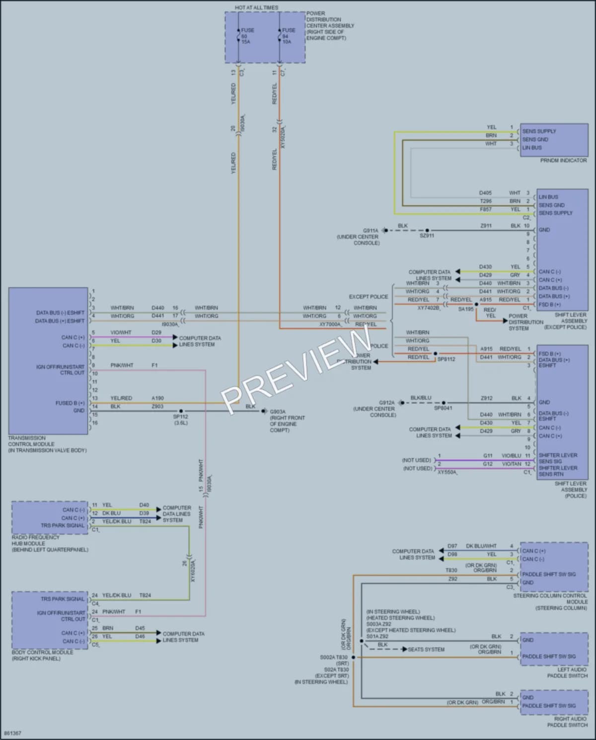2024 Dodge Durango Transmission wiring diagram preview