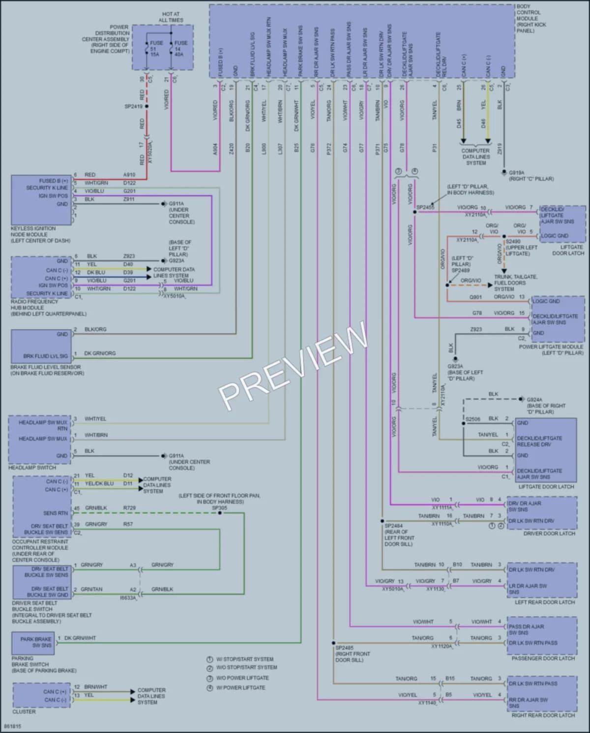 2024 Dodge Durango Warning Systems wiring diagram preview