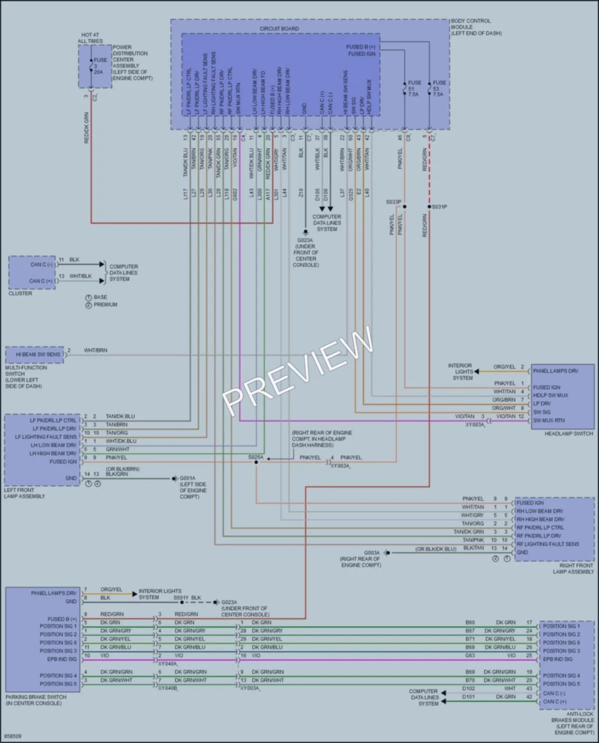 2024 Dodge Hornet Headlights wiring diagram preview