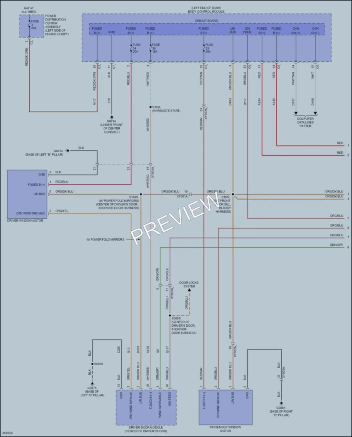 2024 Dodge Hornet Power Windows wiring diagram preview