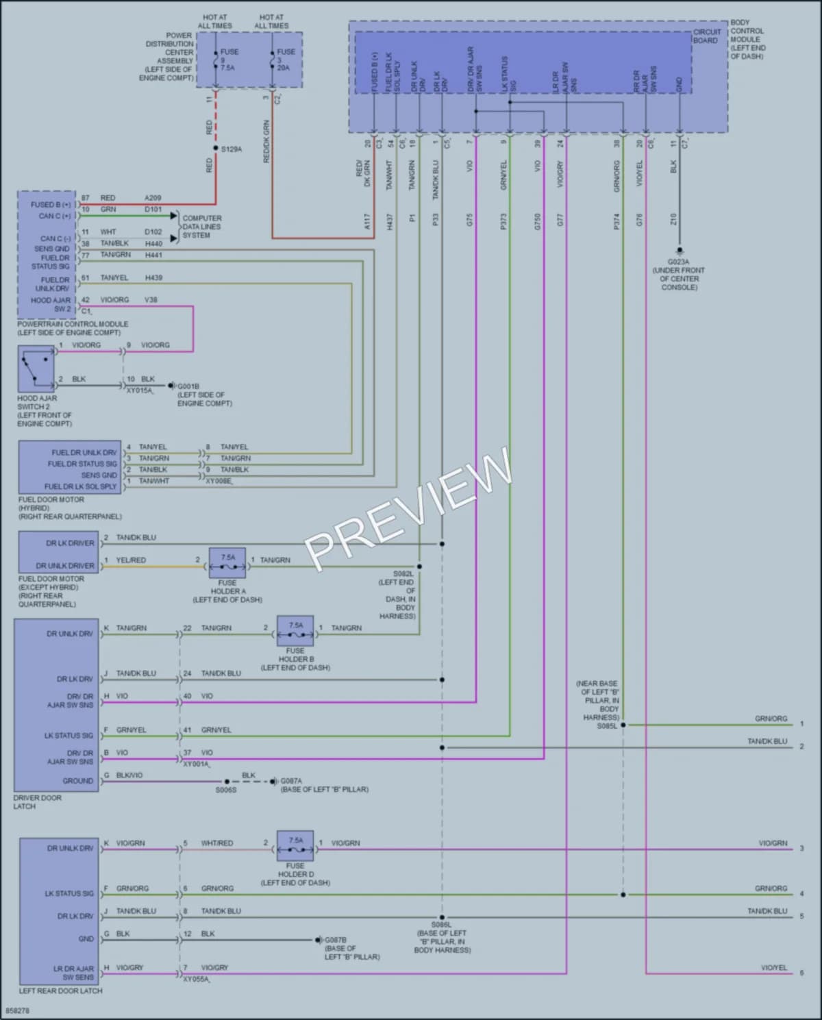 2024 Dodge HornetPlugIn Power Door Locks wiring diagram preview