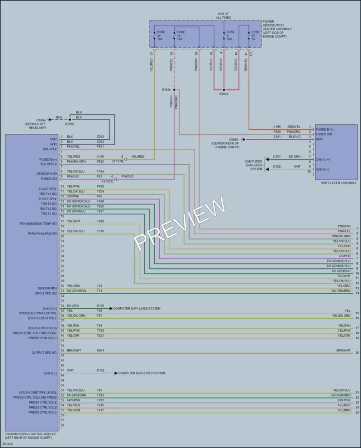 2024 Dodge HornetPlugIn Transmission wiring diagram preview