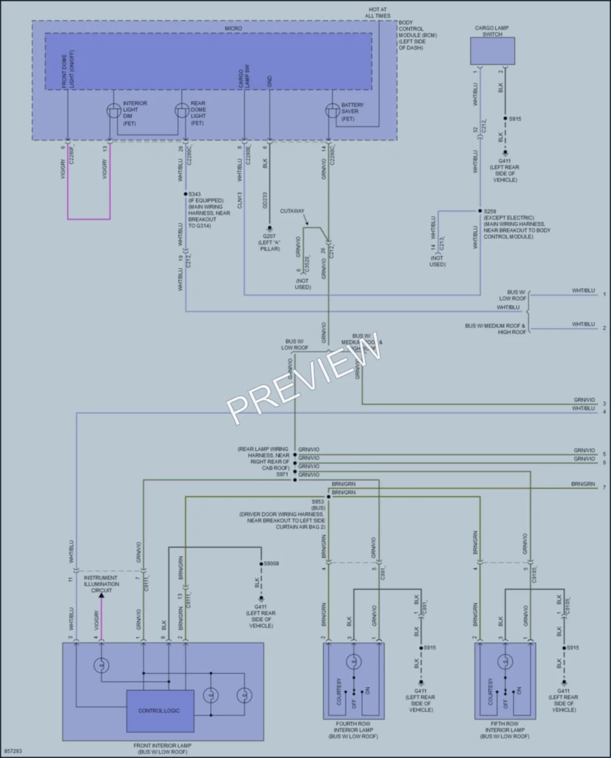 2024 Ford 150Transit Interior Lights wiring diagram preview