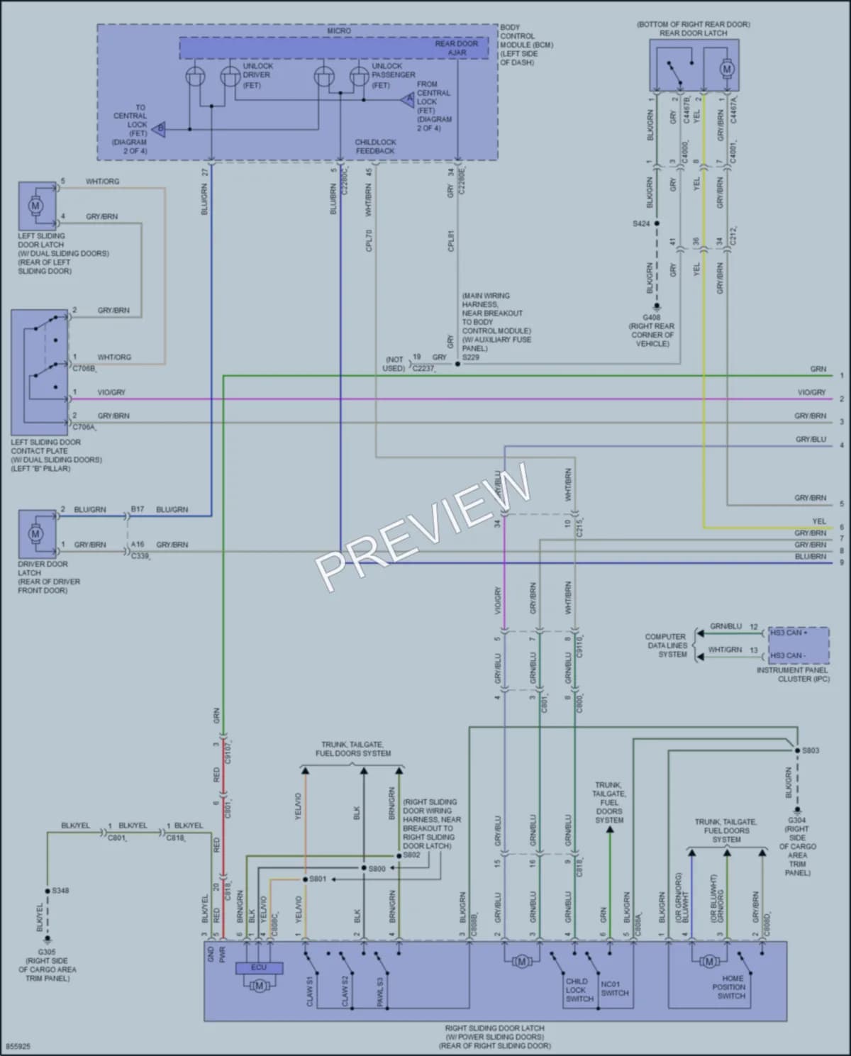 2024 Ford 150Transit Power Door Locks wiring diagram preview