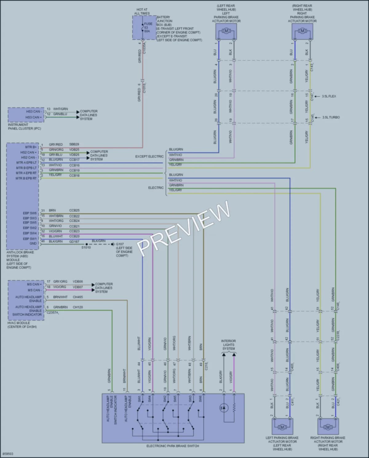 2024 Ford 150Transit Shift Interlock wiring diagram preview